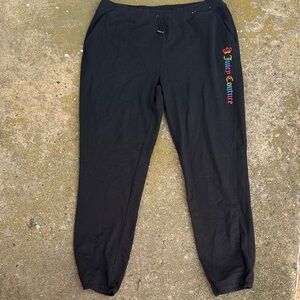 Juicy Couture Sport Vintage Black Sweatpants with Multicolor Logo XL